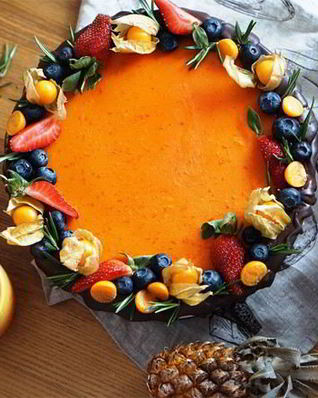 Чизкейк без выпечки с облепихой