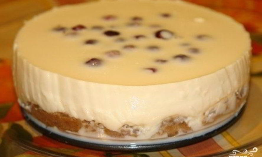 Рецепт чизкейка из творога без выпечки с желатином