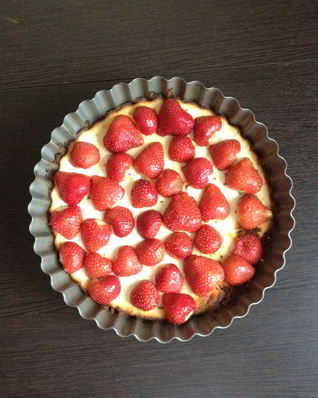 Чизкейк с рикоттой и свежей клубникой