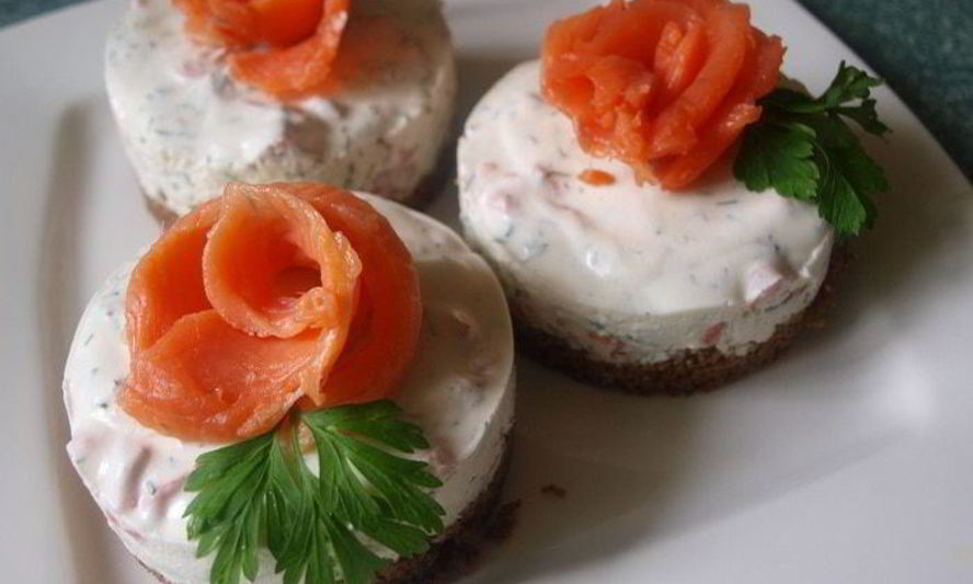 Рецепт чизкейка с семгой