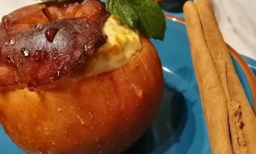 Рецепт чизкейка в яблоке