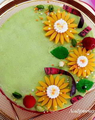 Фисташковый чизкейк с малиной