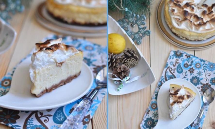 Рецепт лимонного чизкейка с запеченной меренгой