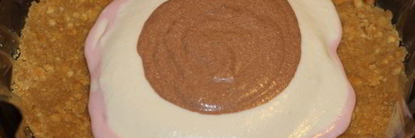 трехцветный домашний чизкейк