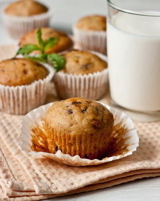 Банановые кексики с шоколадом