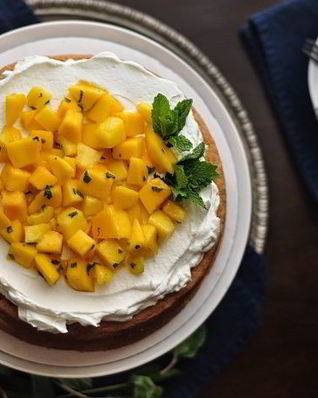 Кекс с манго и мятой