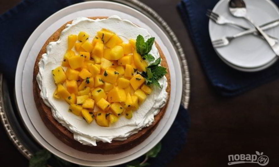 Рецепт кекса с манго и мятой