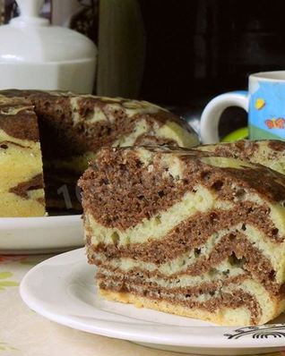 Кекс зебра классический в мультиварке