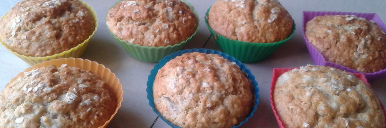 Кексики с геркулесом и бананами