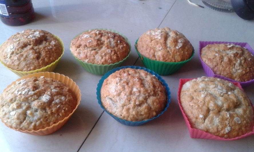 Рецепт кексиков с геркулесом и бананами