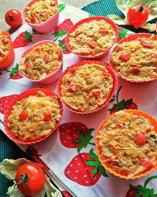 Кексы с курицей и рисом