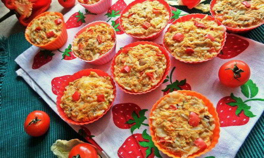Рецепт кексов с курицей и рисом
