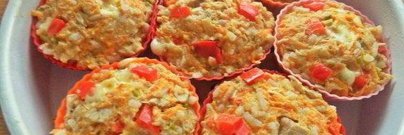 кексы с курицей и рисом