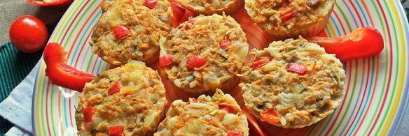 кексы с курицей и рисом