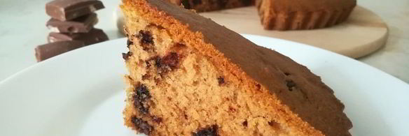 пышный кекс с кусочками шоколада