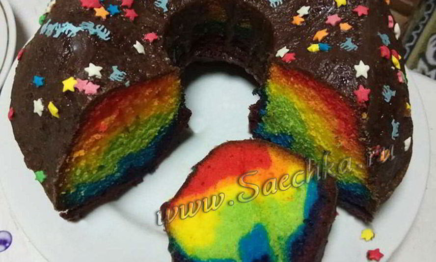 Рецепт радужного кекса