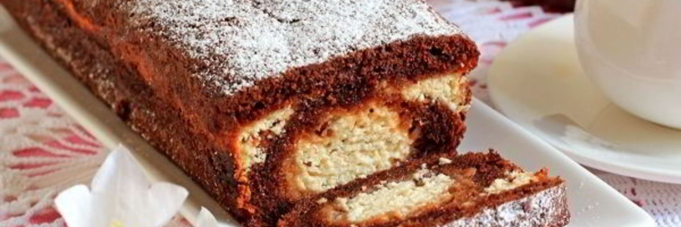 Шоколадно-творожный кекс