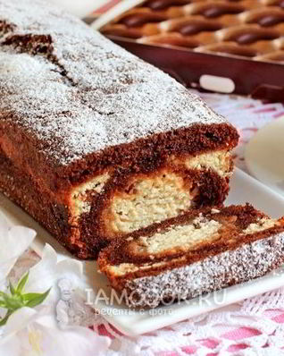 Шоколадно-творожный кекс