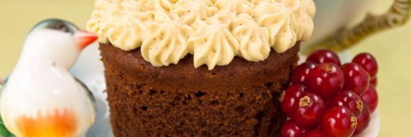 Шоколадные кексы с карамельным кремом