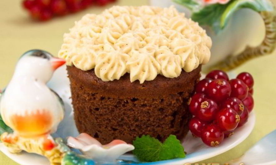 Рецепт шоколадных кексов с карамельным кремом