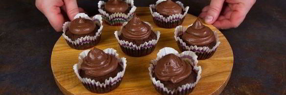 шоколадные кексы с кремом в микроволновке samsung