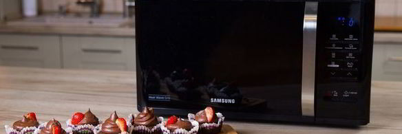 шоколадные кексы с кремом в микроволновке samsung