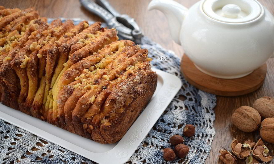 Рецепт хлеба гармошка с ореховой начинкой