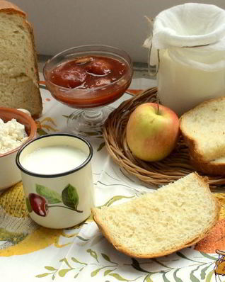 Пшенично-рисовый хлеб на твороге