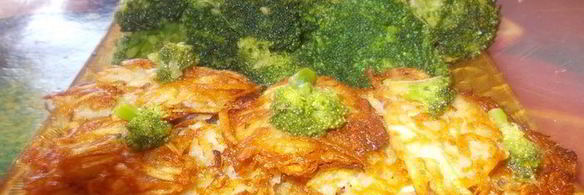 капустка брокколи с картофельными лепешками