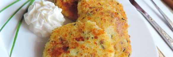 картофельно-творожные лепешки с зеленью
