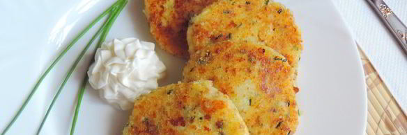 картофельно-творожные лепешки с зеленью