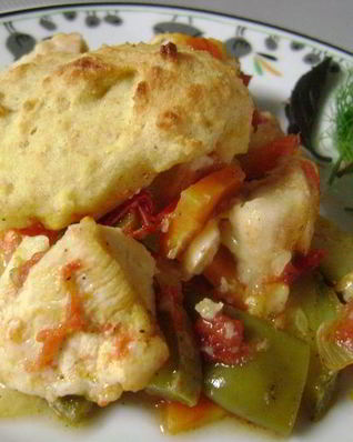 Курица с маисовой лепешкой