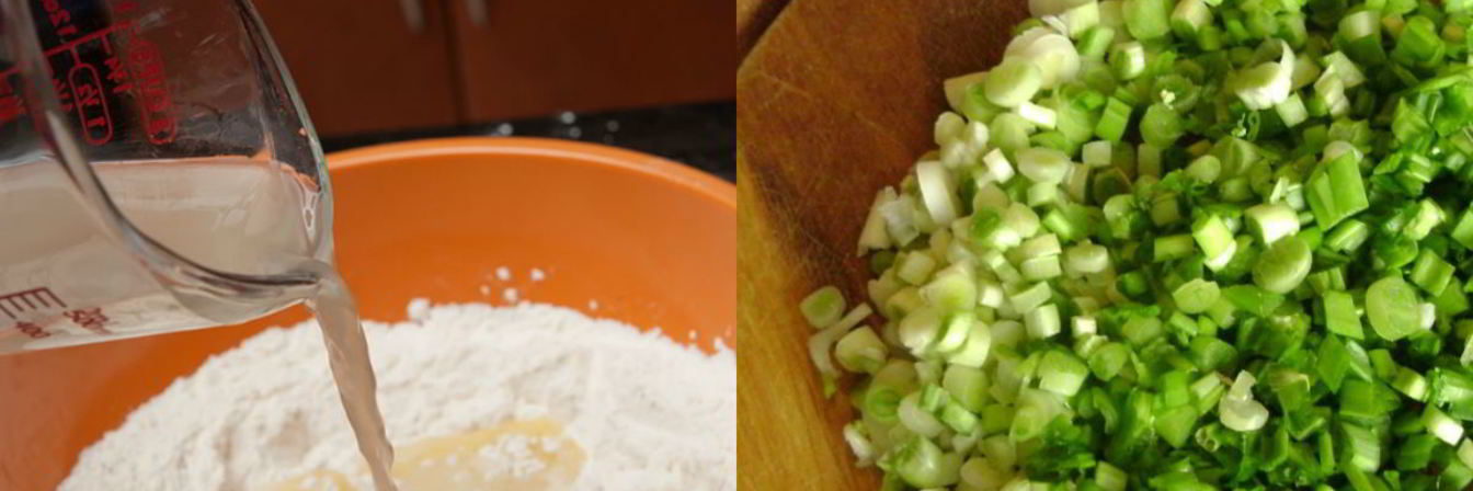 Лепешки с зеленым луком