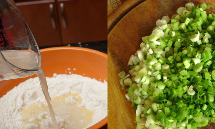 Рецепт лепешек с зеленым луком