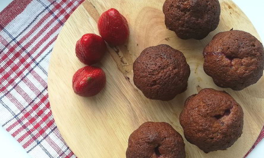 Рецепт бананова-клубничных маффины