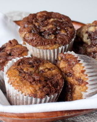 Банановые маффины с нутеллой