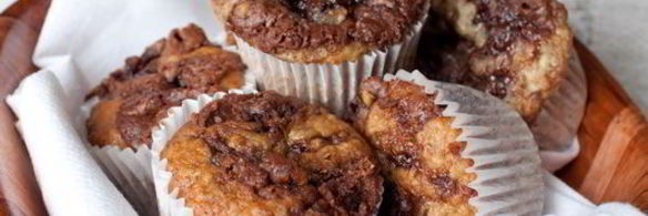 банановые маффины с нутеллой