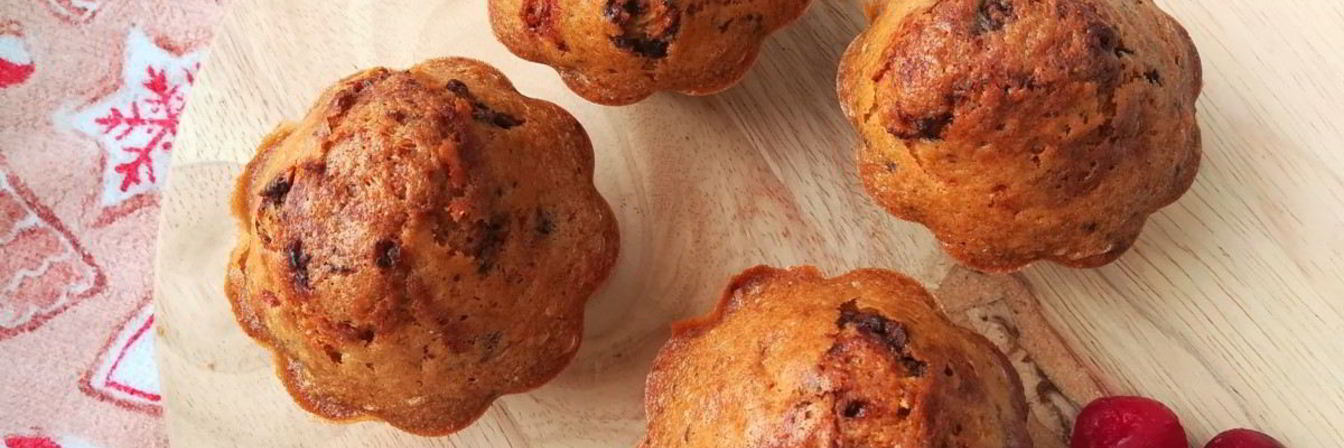 Маффины с шоколадом и вишней