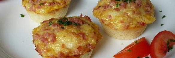 маффины с сыром и ветчиной из дрожжевого теста