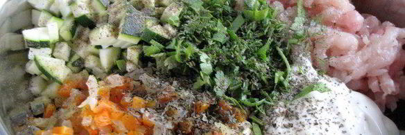 мясные маффины с овощами