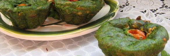 закусочные зеленые маффины со шпинатом и сыром