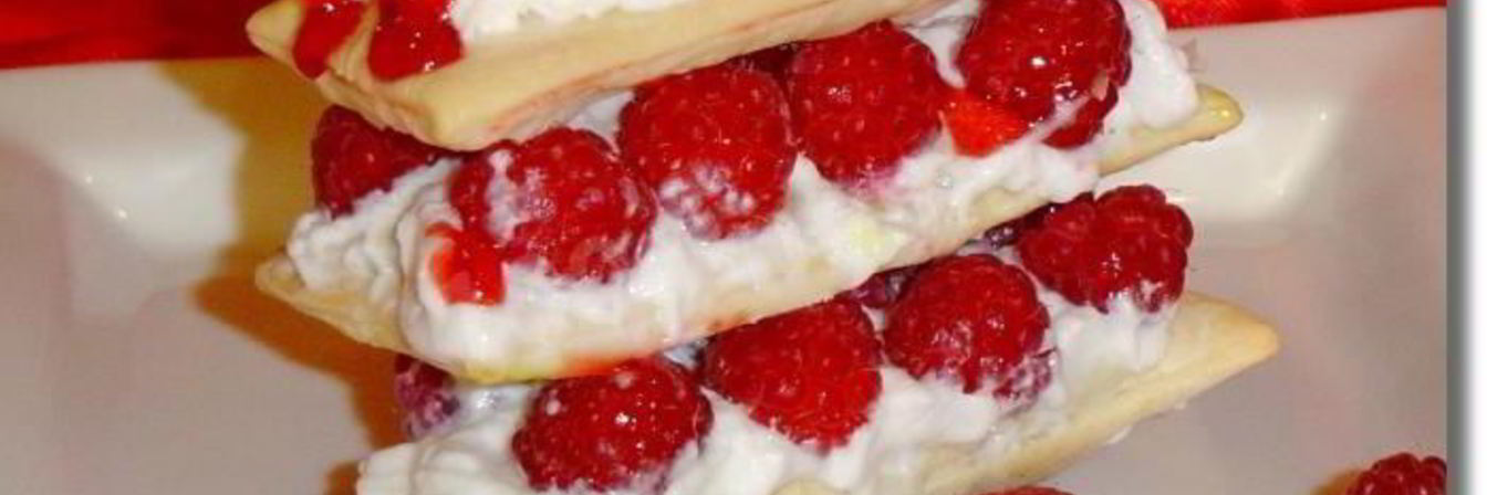 Мильфей — слойки с малиной