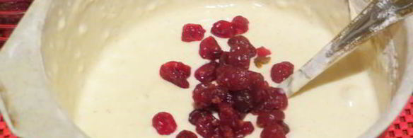 быстрые оладьи с вяленой вишней