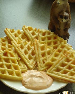 Кабачково-сырные оладушки в вафельнице