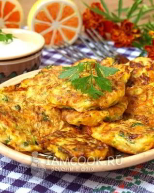 Кабачковые оладьи с морковью