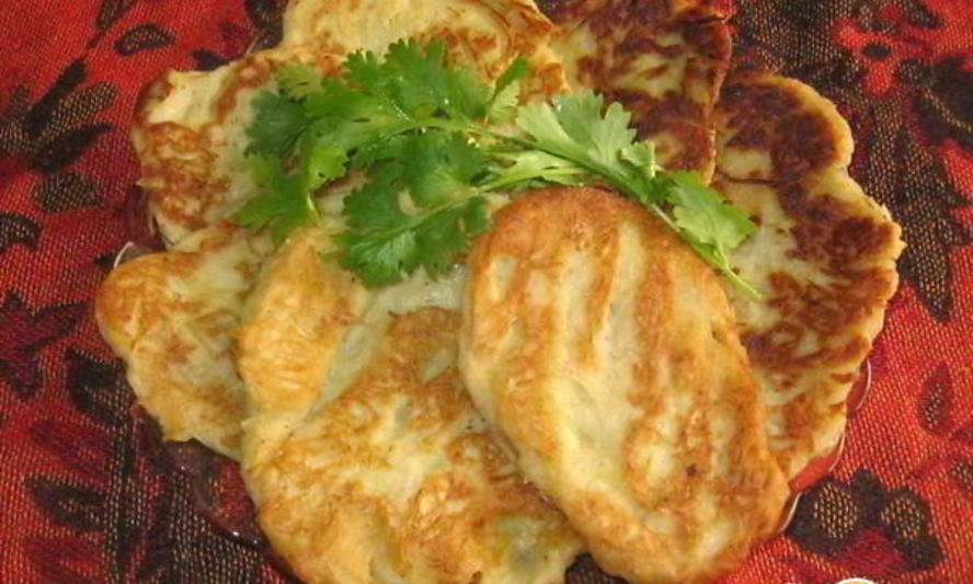 Рецепт карти — оладий из лука-порея