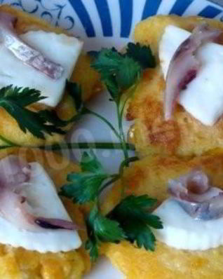 Кукурузные оладьи с сыром Моцарелла