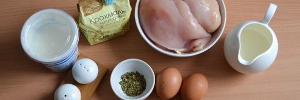 оладьи из куриного филе с крахмалом и кефиром