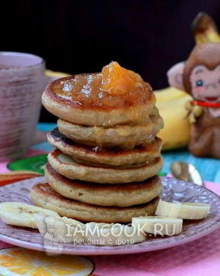 Оладьи с бананом на кефире