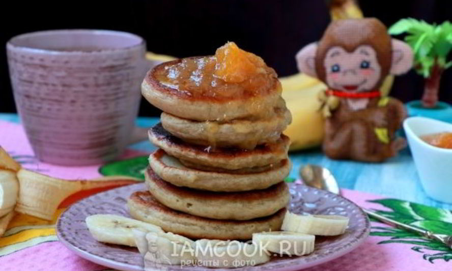 Рецепт оладий с бананом на кефире